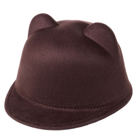 Toddler Cap with Ears (Brown)