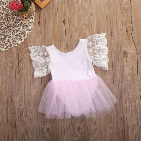 Ivy Dress - White Pink