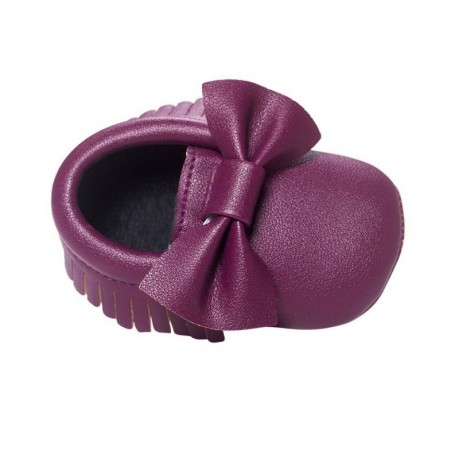 Plum Moccasins with Bow