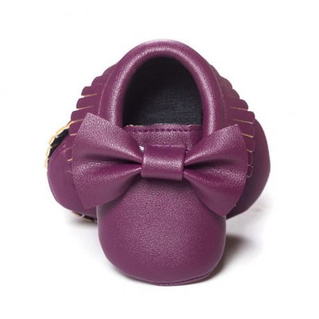 Plum Moccasins with Bow