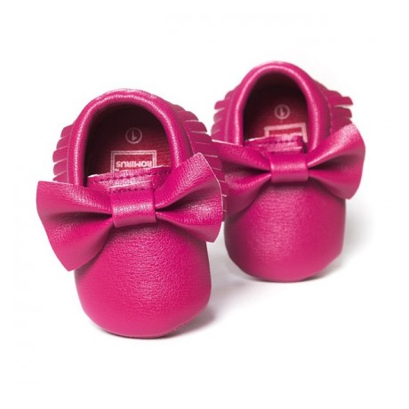 Raspberry Moccasins with Bow