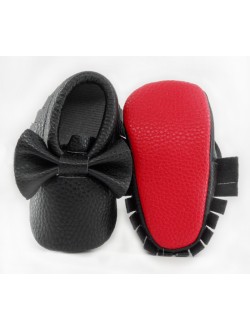 Black Red Bottom Moccasins 