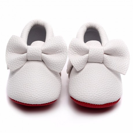 Red Bottom Moccasins  - White