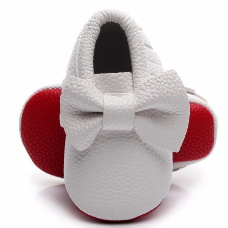 Red Bottom Moccasins  - White