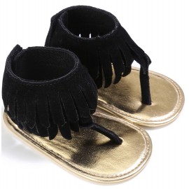 Soft Bottom Sandal Moccasins - Black