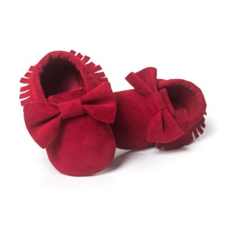 Suede Moccasins - Burgundy