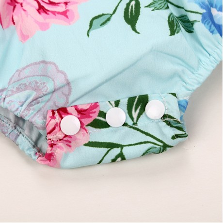 Floral Romper - Blue/Pink