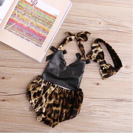 Leopard Onesie with Headband