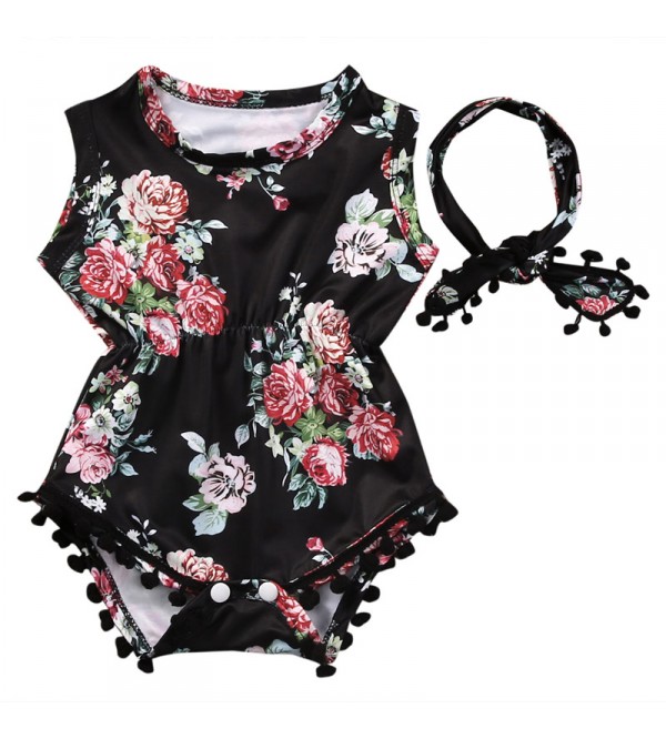 Rose Onesie with Headband - Black