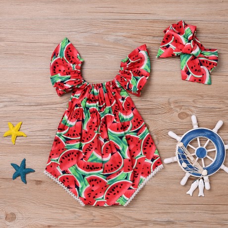 Watermelon Onesie With Headband