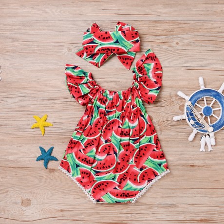 Watermelon Onesie With Headband