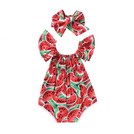 Watermelon Onesie With Headband