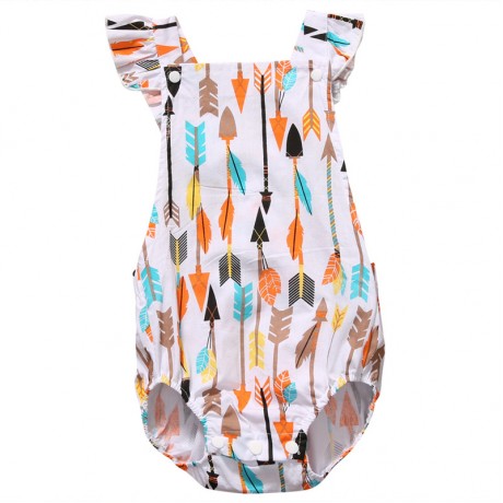 Arrow Onesie - White/Aqua