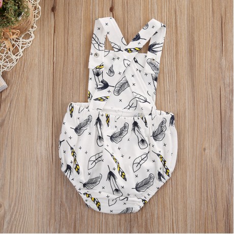 Feather Onesie - White/Black