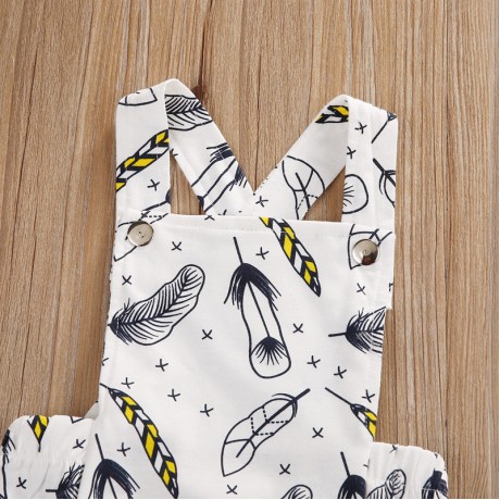 Feather Onesie - White/Black