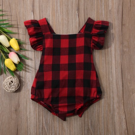 Checkered Onesie - Red/Black