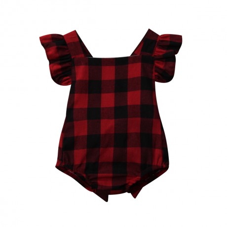 Checkered Onesie - Red/Black