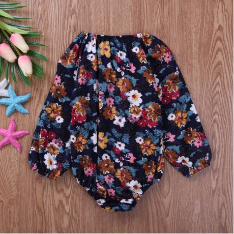 Floral Print Long Sleeve - Black