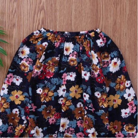 Floral Print Long Sleeve - Black