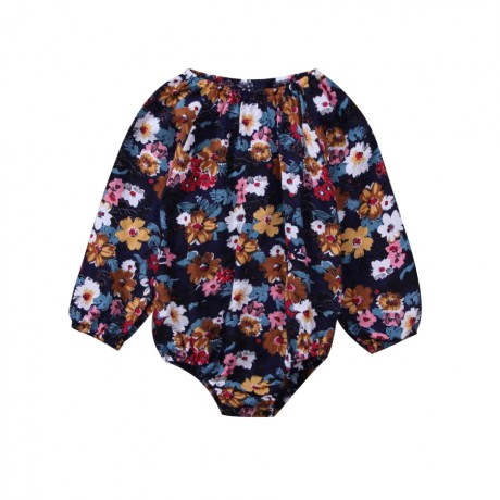 Floral Print Long Sleeve - Black