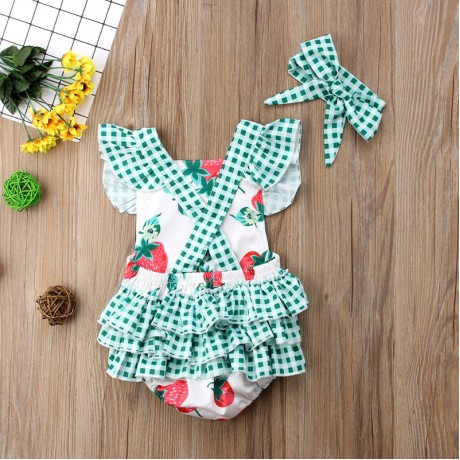 Strawberry Onesie - White/Green