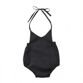 Halter Top Onesie - Black