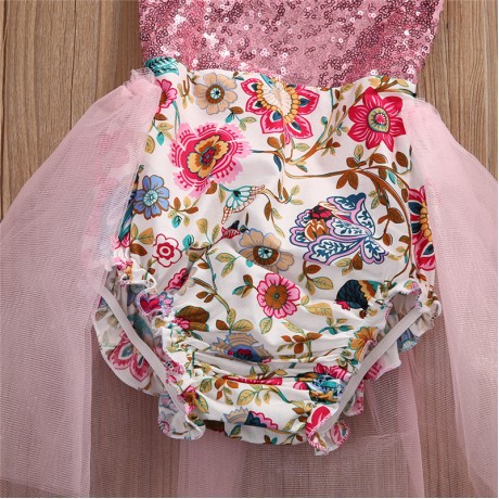 Pink Dazzle Floral Romper