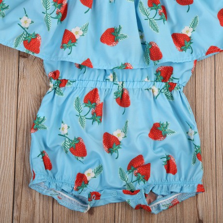 Blue Strawberry Romper