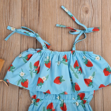 Blue Strawberry Romper