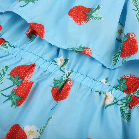 Blue Strawberry Romper