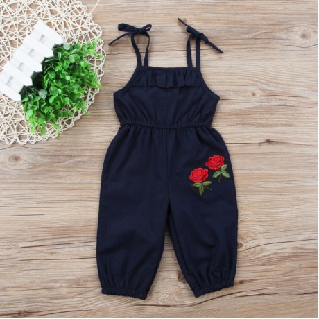 Dark Blue Cherry Romper