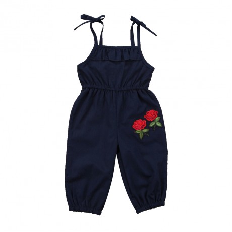 Dark Blue Cherry Romper