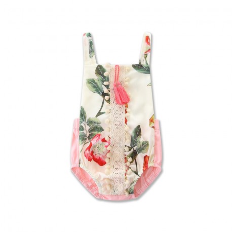 Floral  Romper with Tassels