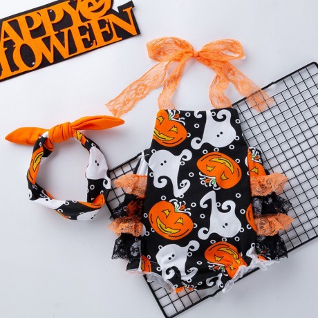 Pumpkin/Ghost Onesie - Headband Included