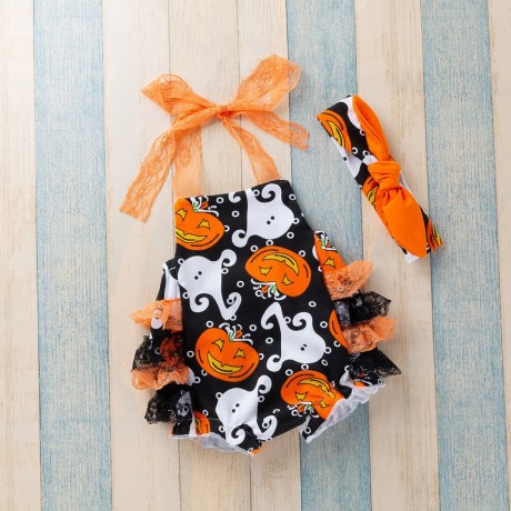 Pumpkin/Ghost Onesie - Headband Included