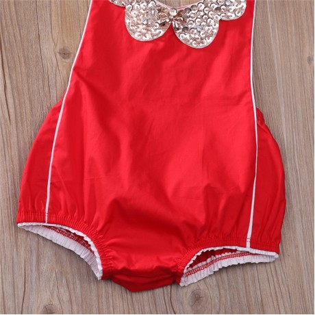 Red Jeweled Romper