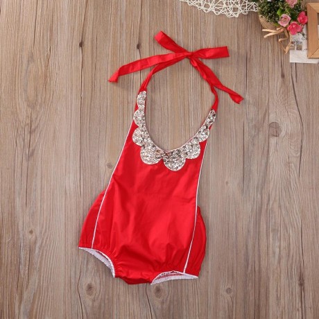 Red Jeweled Romper