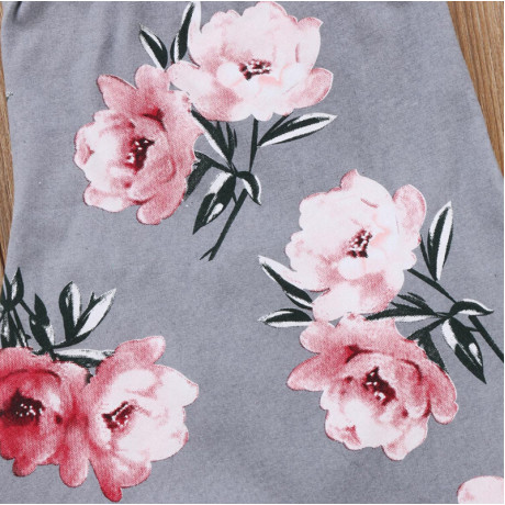 Floral Jumper - Gray/Pink