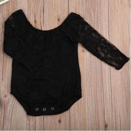 Lace Leotard - Black