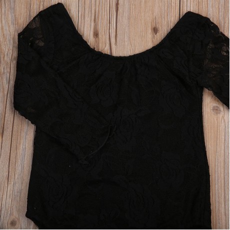 Lace Leotard - Black