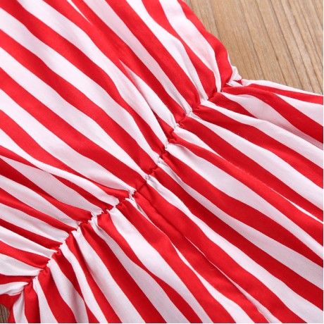 Red and White Striped Romper