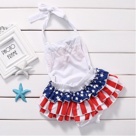 Red, White and Blue Ruffle Romper