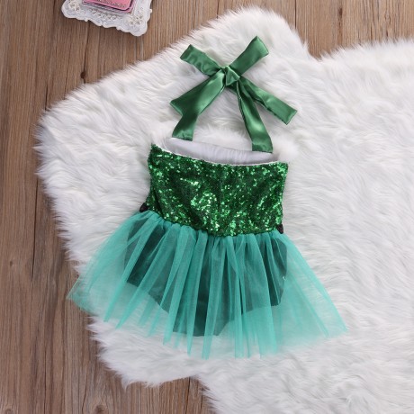 Santa Romper - Green/White