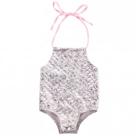 Mermaid Bathing Suit - Silver/Pink
