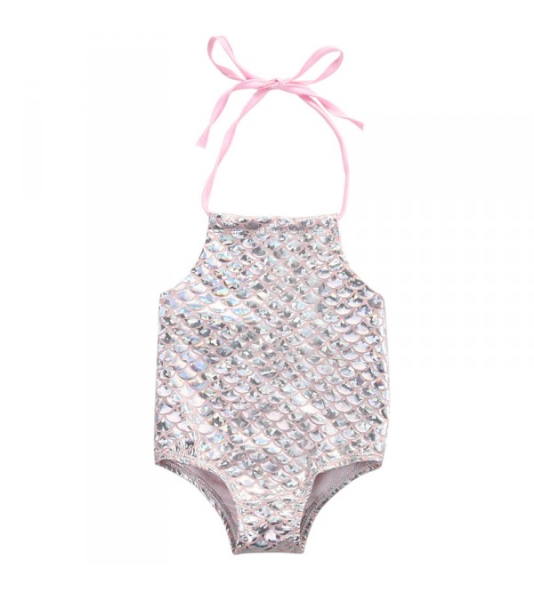 Mermaid Bathing Suit - Silver/Pink