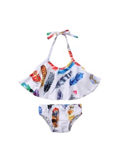 Two Piece Feather Swimsuit